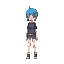  teenage girl with blue hair