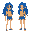 teenager girl with blue hair
