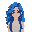 teenager girl with blue hair