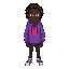 young biracial man with dreads wearing a purple hoodie with a heart on it.