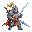 a knight carriyng a sword
