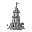 a medieval tower, transparant background,