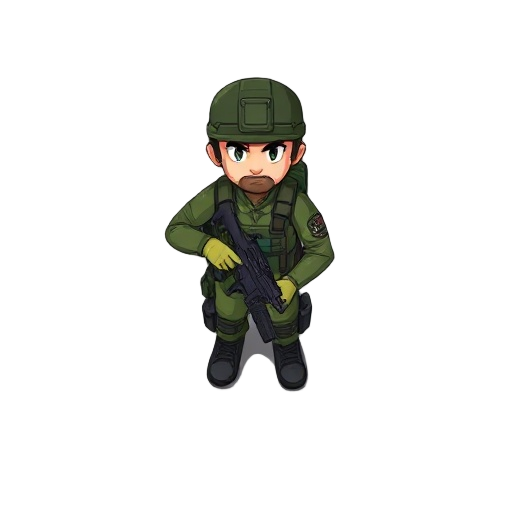 a soldier holding a gun