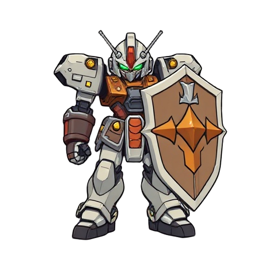mecha old and shield