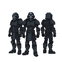 inspired from space marines, i want it a carater with darker armor, a skull on the cest and helmet, face view, profile view, and back view