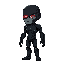 borg drone from star trek as a human with black body armor and cyber implants, face partly seen with a red laser instead of one eye