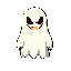 create a terrifying ghost for a dark and melancholic world, with an evil smile and colors that evoke fear.