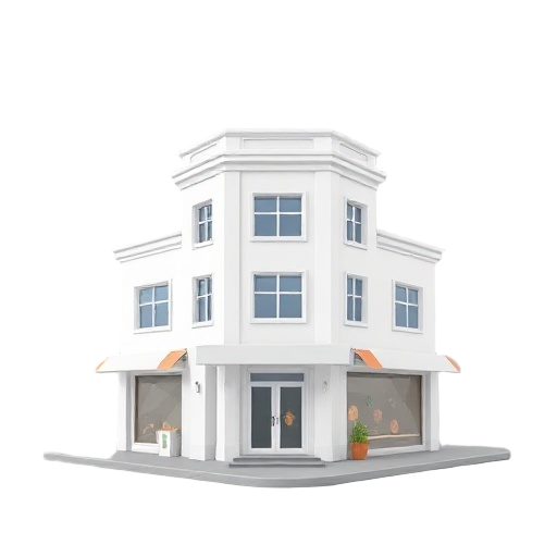 a comercial white building