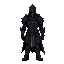 a dark souls style warrior, black armor