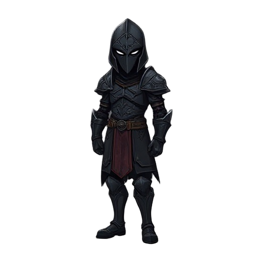 a dark souls style warrior, black armor