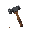 a blacksmith hammer that is slightly damaged