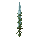 nature sword with a green vine-wrapped, vertical orientation
