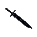 dark cursed sword with a jagged black blade, vertical orientation