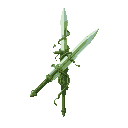 nature sword with a green vine-wrapped blade, vertical orientation