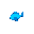 an icon of a blue fish in the shape of a musical note in white background