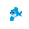 an icon of a blue fish in the shape of a musical note in white background