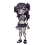 zombie anime girl,with big breast, cute, short skirt, high quality, pixel art, art station