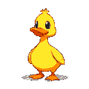 rubber duck main character cute round head short neck