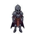 pixel art, [unit type: knight.], heroes of might and magic 3 style,   isometric view, 100x100 pixels, no black outlines, muted colors,   detailed armor/clothing, game sprite, vibra