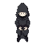 generate a souls-like hooded character, with white eyes only and pale skin on the hands