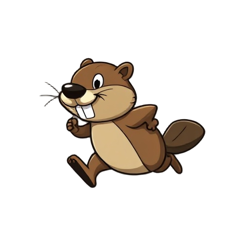 a cartoon beaver running
