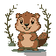 a cute simple cartoon beaver