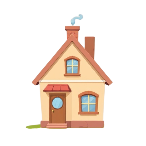 homely, cosy house, grandma's house, pastel, colorful, perfect, chimney