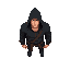 hooded man in black tunic