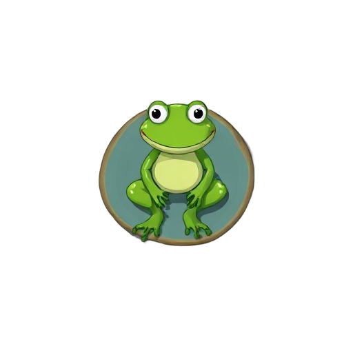 frog top down view, seat in lake, enemie frog, 