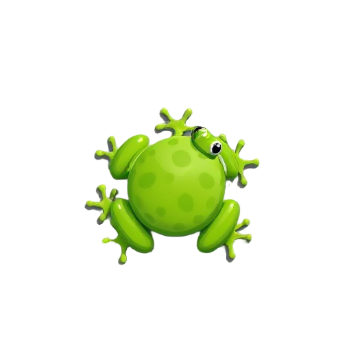 2d frog realistic,top down view, 