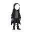 create an human with normal clothes without face ( white face ) scary