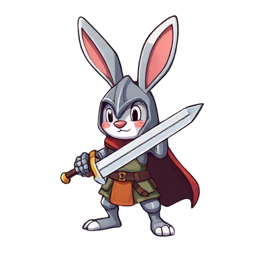 rabbit knight with a sword