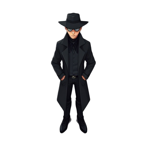 detective in black clothes all sides