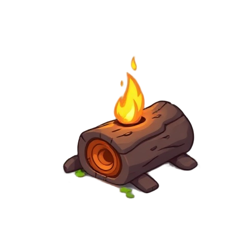 burning log pixel