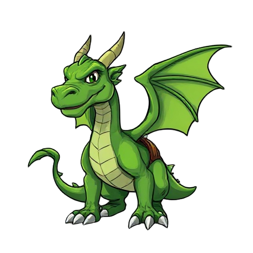 generate a majestic serious green dragon,with big wings and legs with claws and a saddle