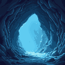 an scenario of an empty huge and deep cave.