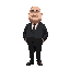 an shorty fat and bald man wearing a black suit funny proportions.