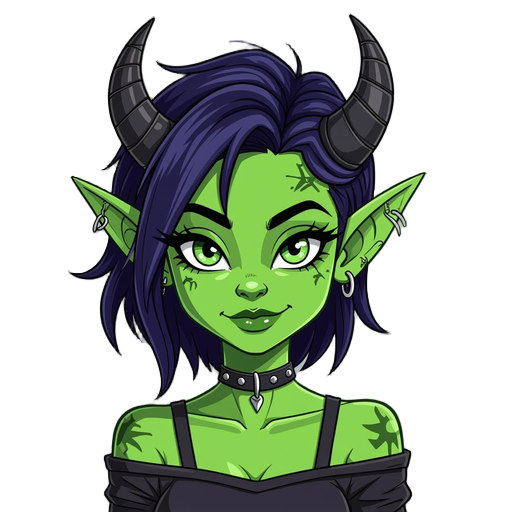 gothic demon goblin cool punk alt girl 