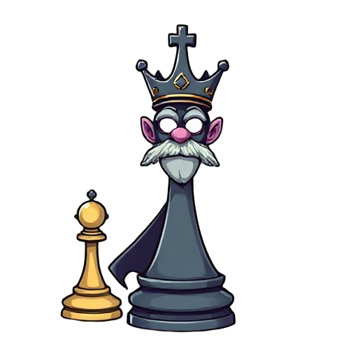 king from chess, with a hypnotic and a little bit of horror style