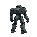 sprite of a mech without a head, torso resembles tank, facing right