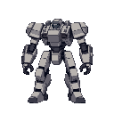 sprite of a mech without a head, torso resembles tank