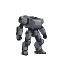 sprite of a mech without a head, torso resembles tank, facing right