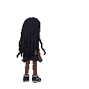 rear end girl ebony, hip hop style,   dread hair style