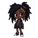beauty girl ebony, hip hop style,   dread hair style, chick