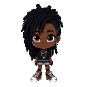 beauty girl ebony, hip hop style,   dread hair style