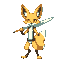 humanoid fennec that is bipedal and uses a glass blade