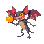 humanoid fruit bat that uses fruit as weapon and stando bipedal