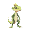 humanoid frilled lizard that stands on two legs and has light powers