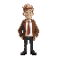 1980's lapd detective white t-shirt brown jacket red tie blonde hair 27 years old cool stubble