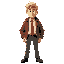1980's lapd detective white t-shirt brown jacket red tie blonde hair 27 years old